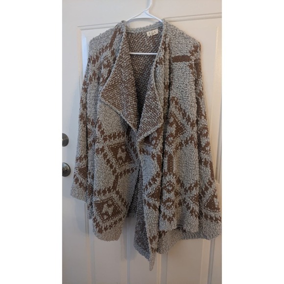 POL Waterfall Aztec Popcorn Cardigan Medium - Picture 1 of 8